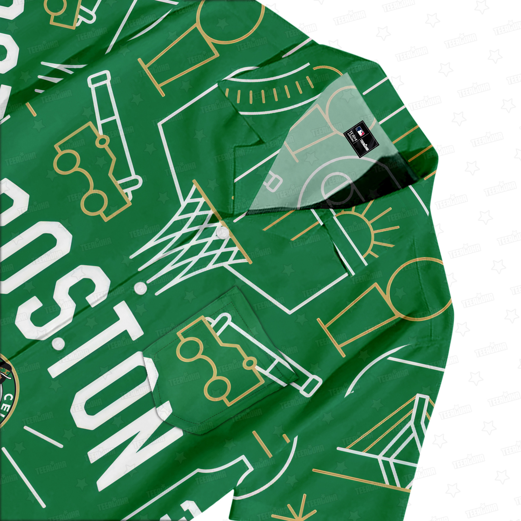 Boston Celtics Illustration Hawaiian Shirt Boston Celtics Illustration Hawaiian Shirt