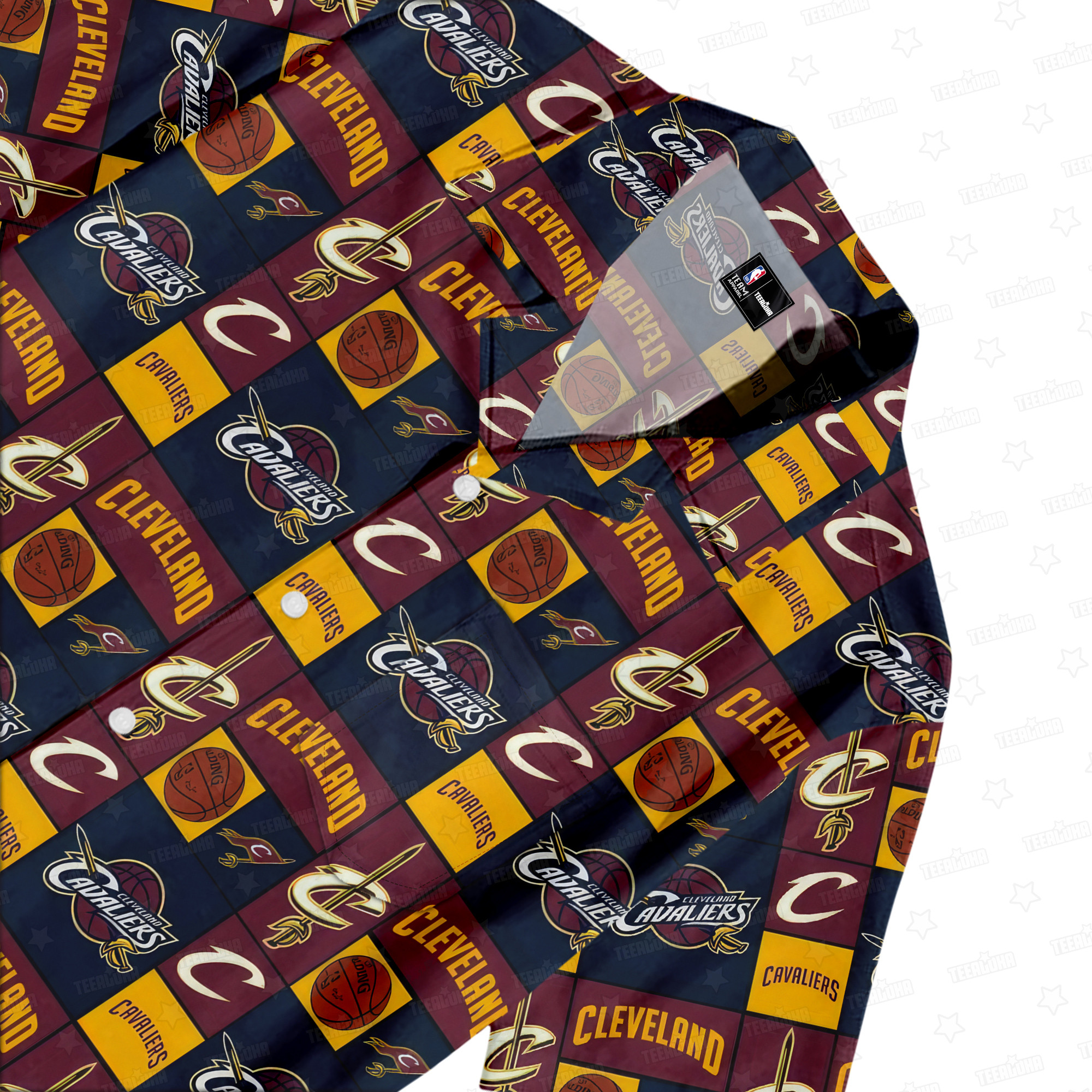 Cleveland Cavaliers Crowned Court Hawaiian Shirt Cleveland Cavaliers Crowned Court Hawaiian Shirt