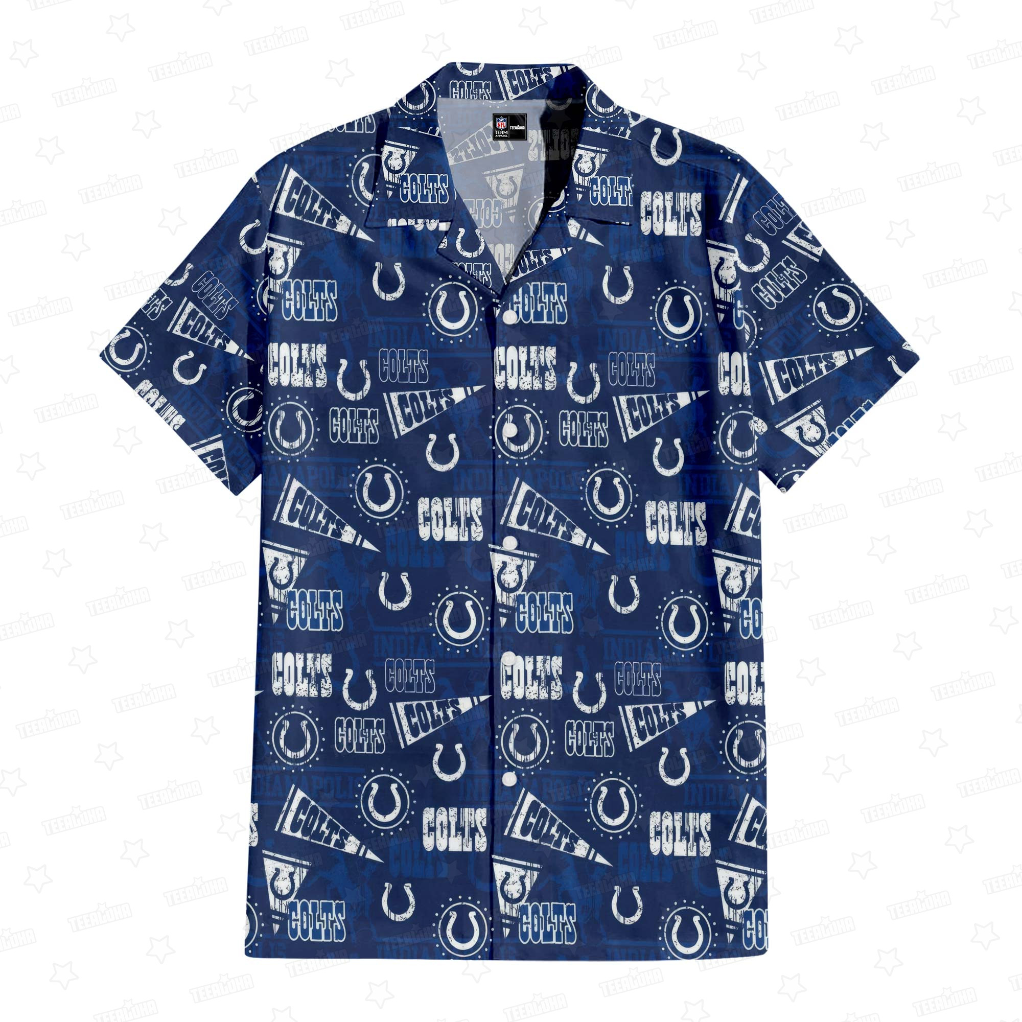 Indianapolis Colts Gridiron Majesty Hawaiian Shirt Indianapolis Colts Gridiron Majesty Hawaiian Shirt