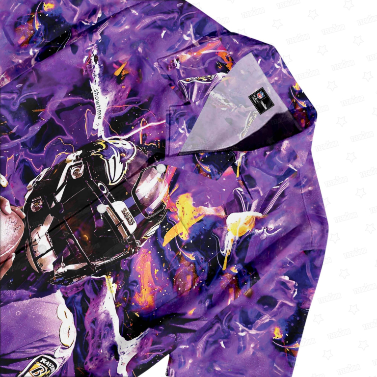 Lamar Jackson Baltimore Ravens Gridiron Majesty Hawaiian Shirt