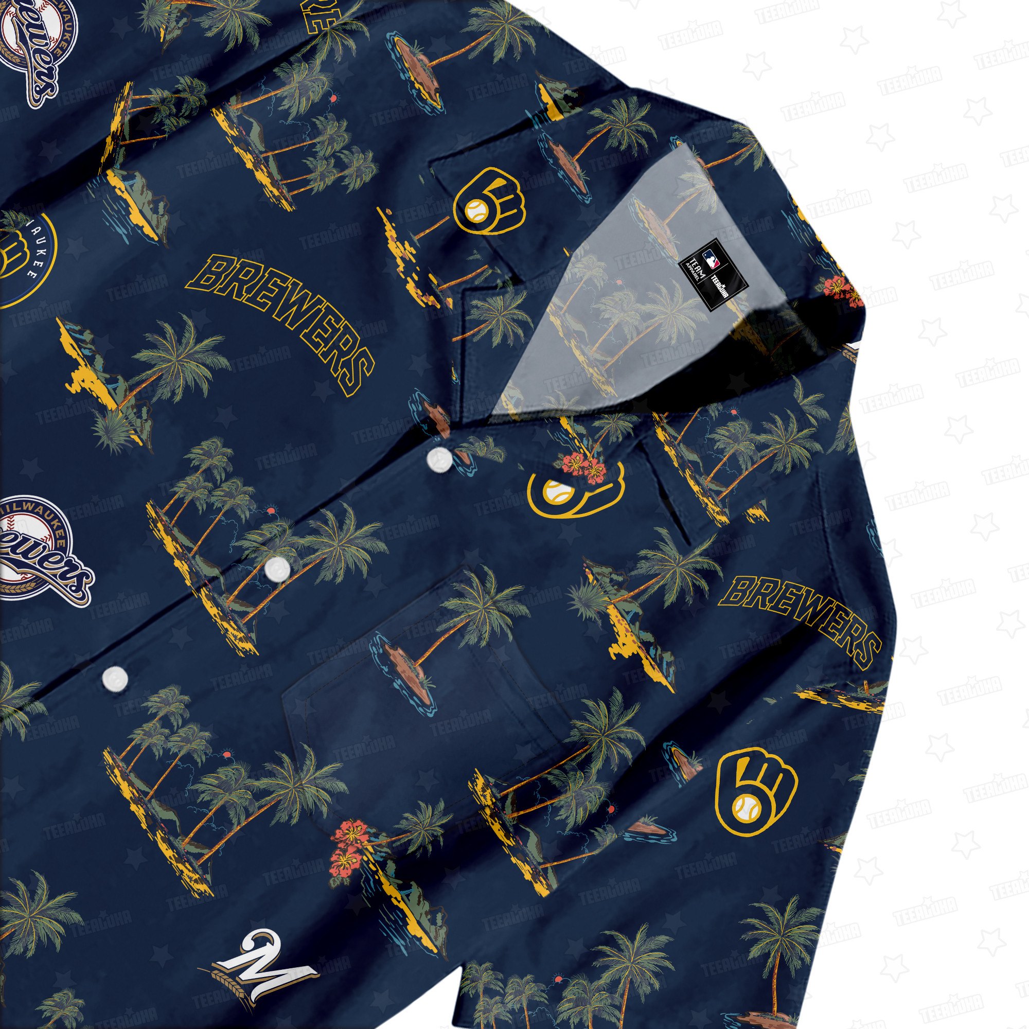 Milwaukee Brewers Victory Blend Hawaiian Shirt Milwaukee Brewers Victory Blend Hawaiian Shirt