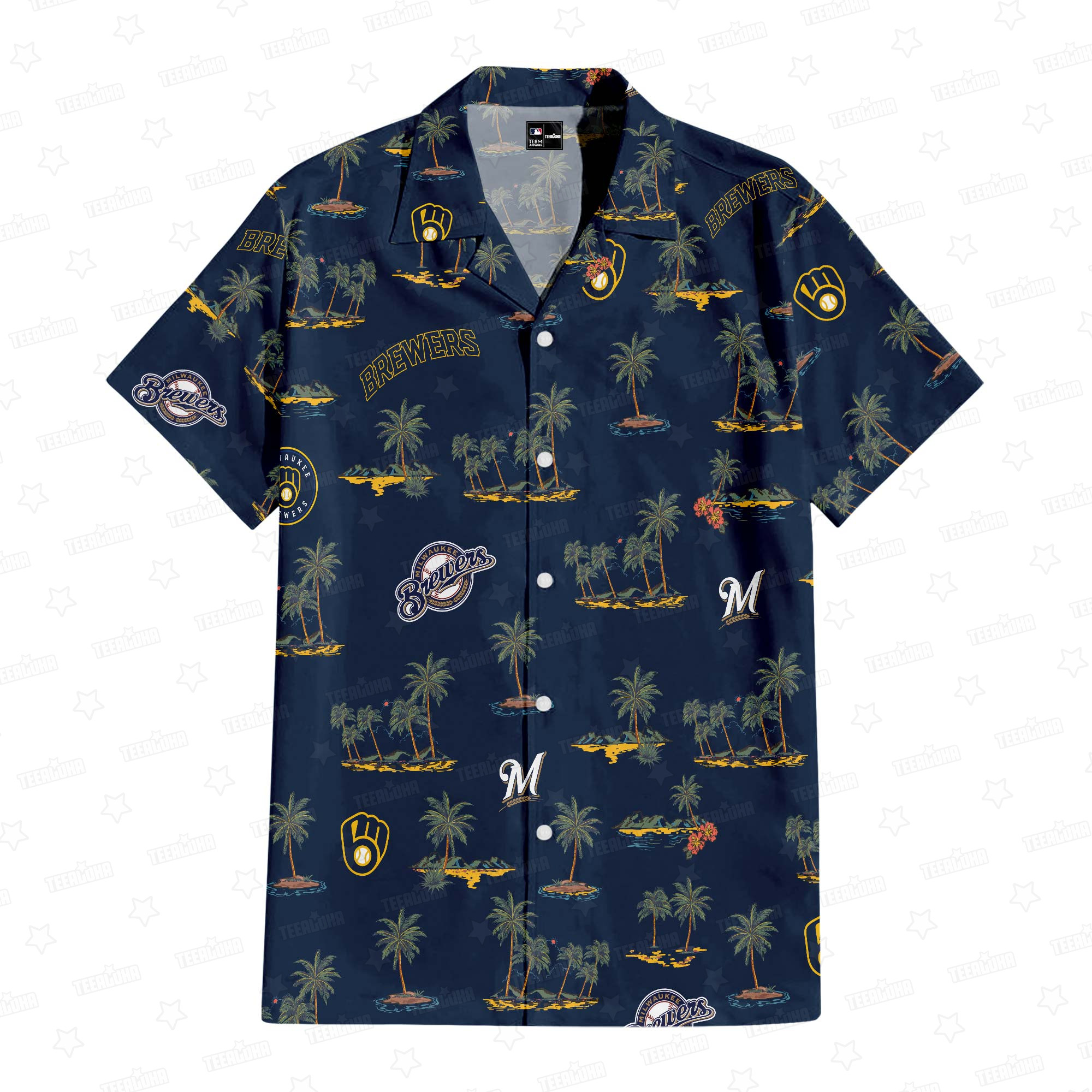 Milwaukee Brewers Victory Blend Hawaiian Shirt Milwaukee Brewers Victory Blend Hawaiian Shirt