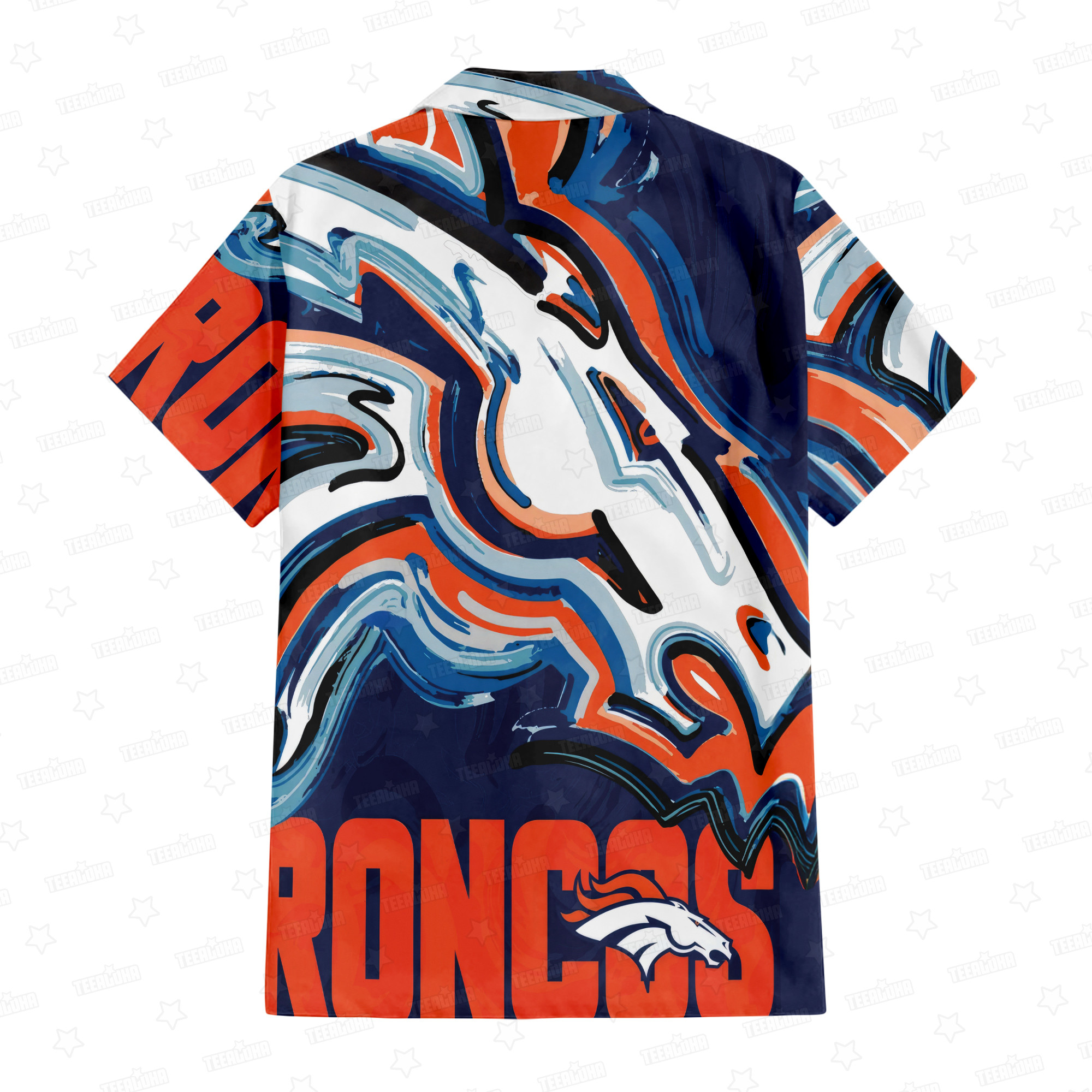 Denver Broncos Oil Painting Art Print Hawaiian Shirt Denver Broncos Oil Painting Art Print Hawaiian Shirt