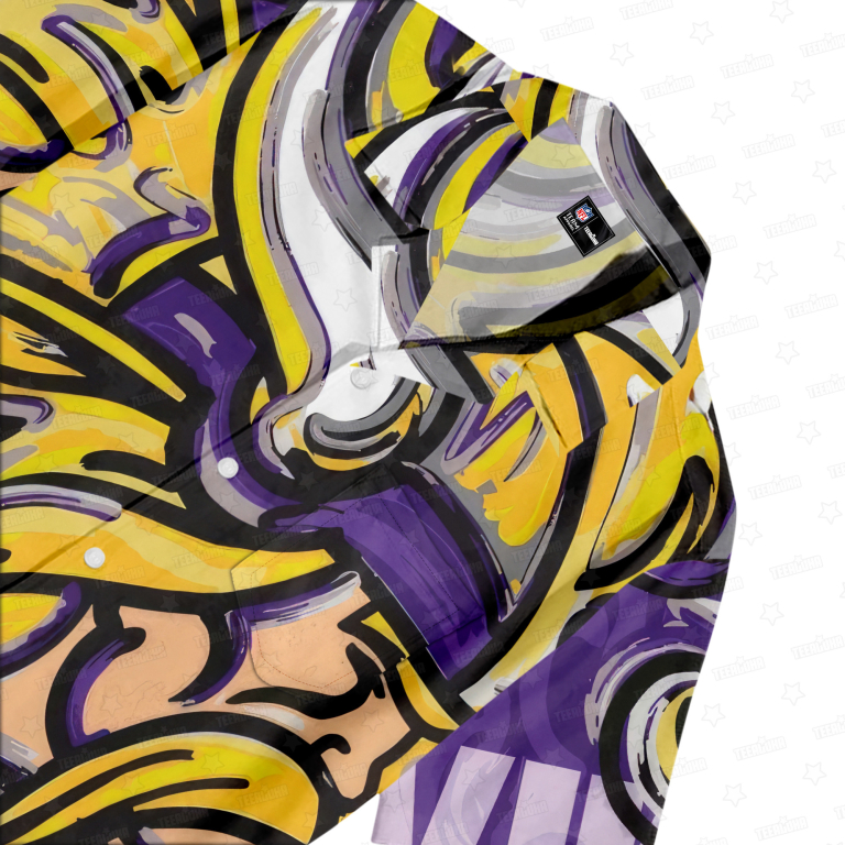 Minnesota Vikings Oil Painting Art Print Hawaiian Shirt