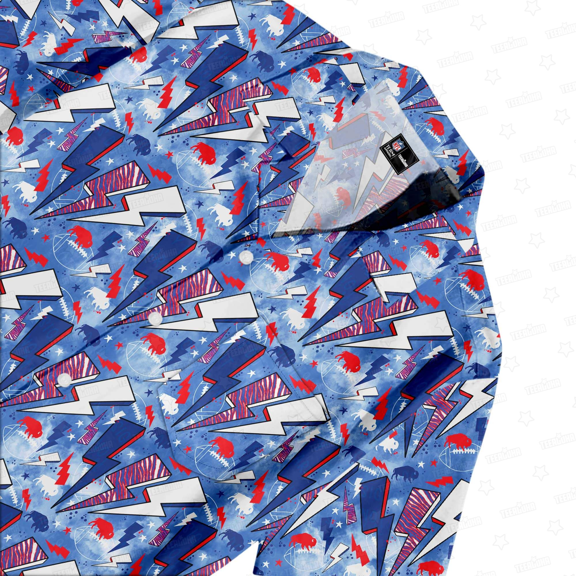 Buffalo Bills Retro Bolts Hawaiian Shirt Buffalo Bills Retro Bolts Hawaiian Shirt