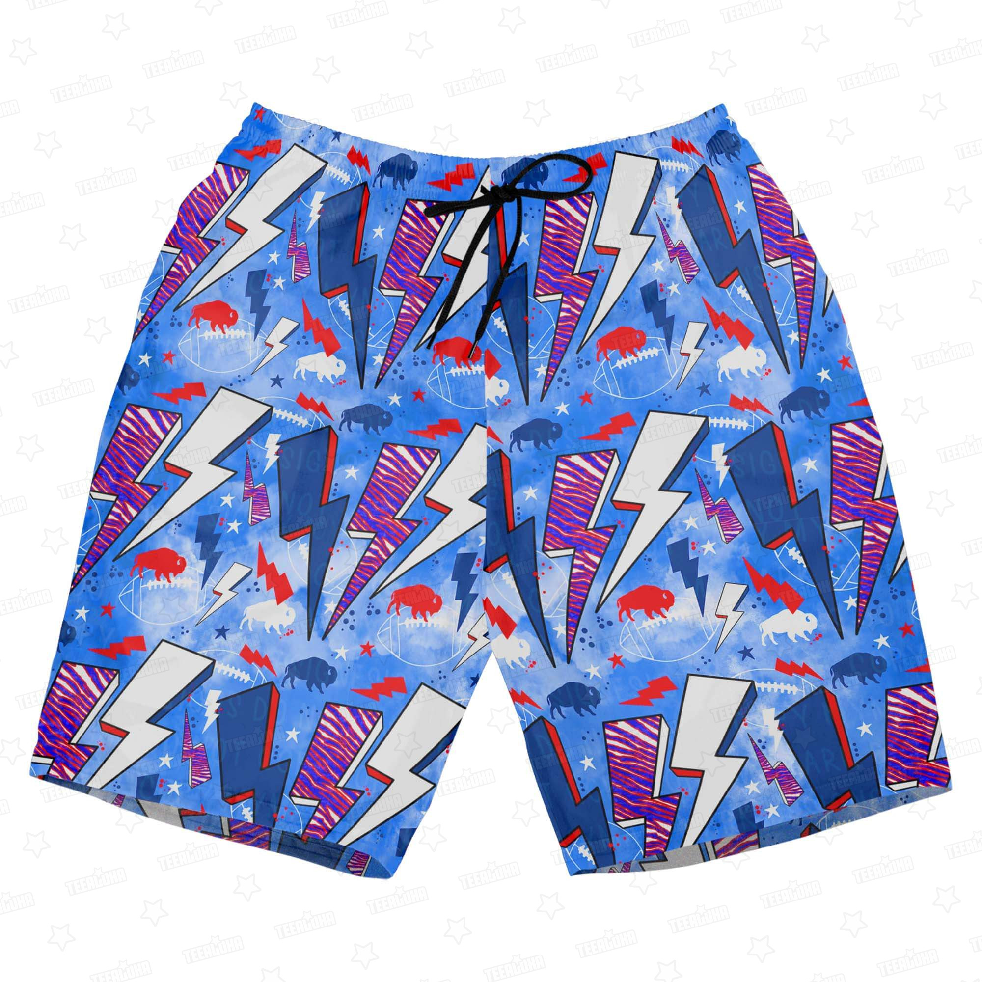 Buffalo Bills Retro Bolts Hawaiian Shirt Buffalo Bills Retro Bolts Hawaiian Shirt