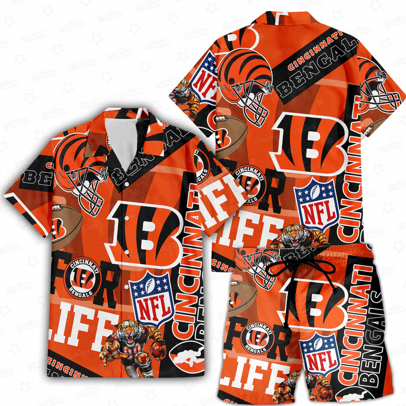 Cincinnati Bengals For Life Hawaiian Shirt Cincinnati Bengals For Life Hawaiian Shirt