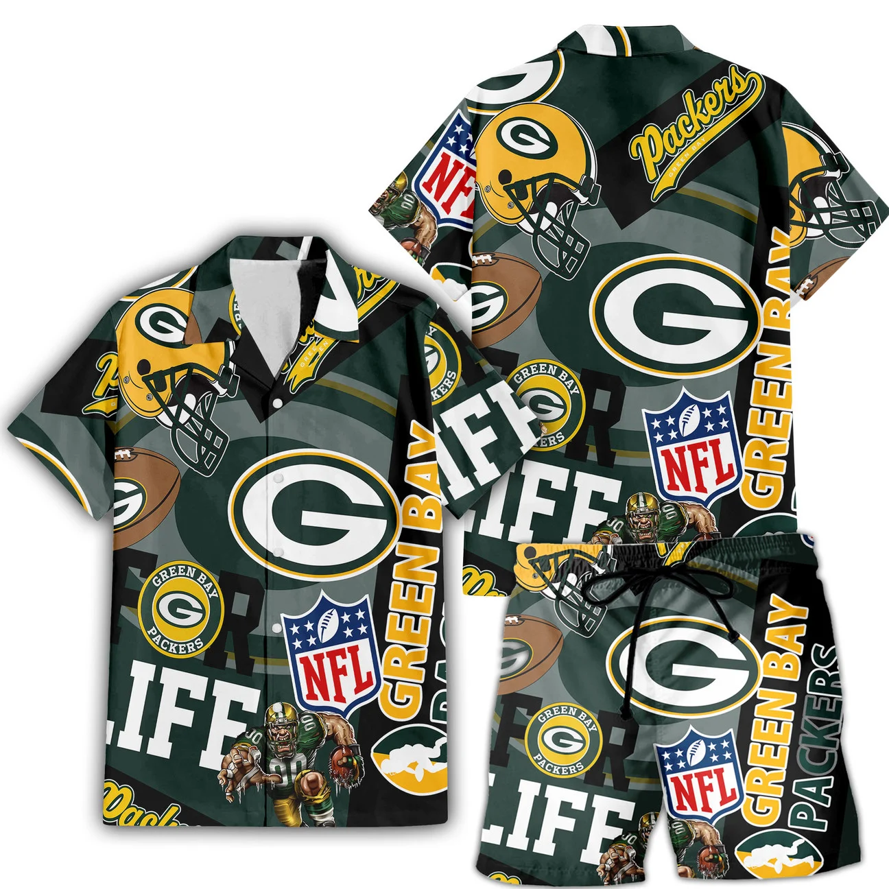 Green Bay Packers For Life Hawaiian Shirt Green Bay Packers For Life Hawaiian Shirt
