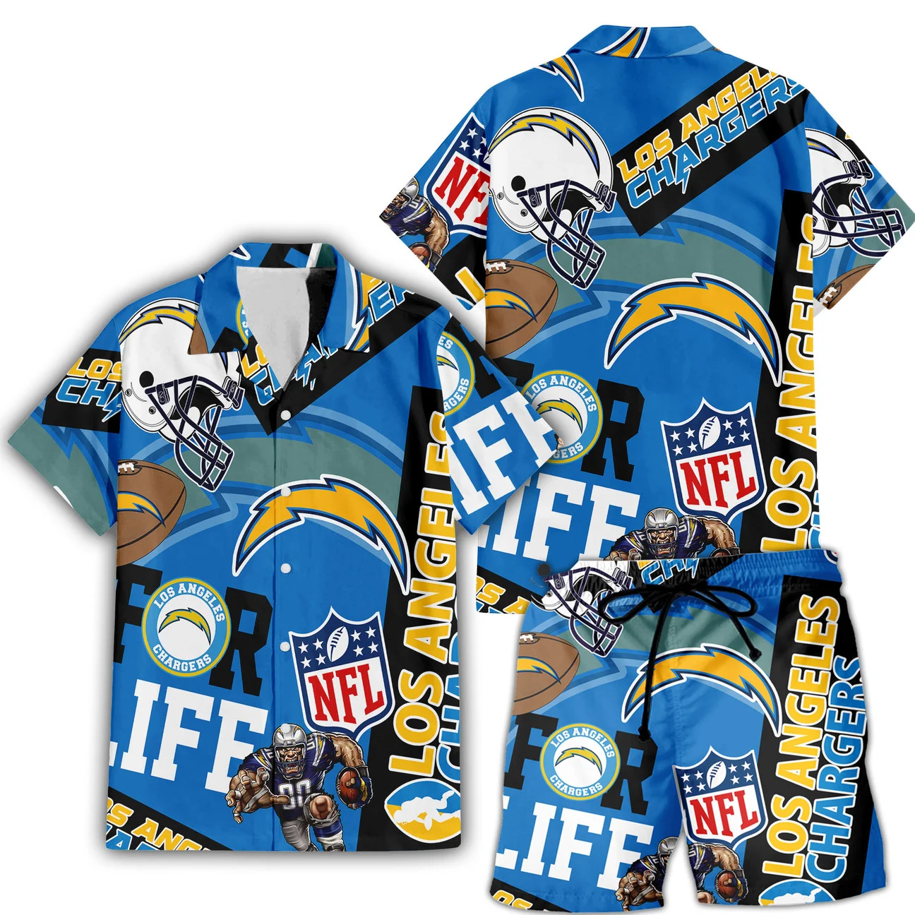 Los Angeles Chargers For Life Hawaiian Shirt Los Angeles Chargers For Life Hawaiian Shirt