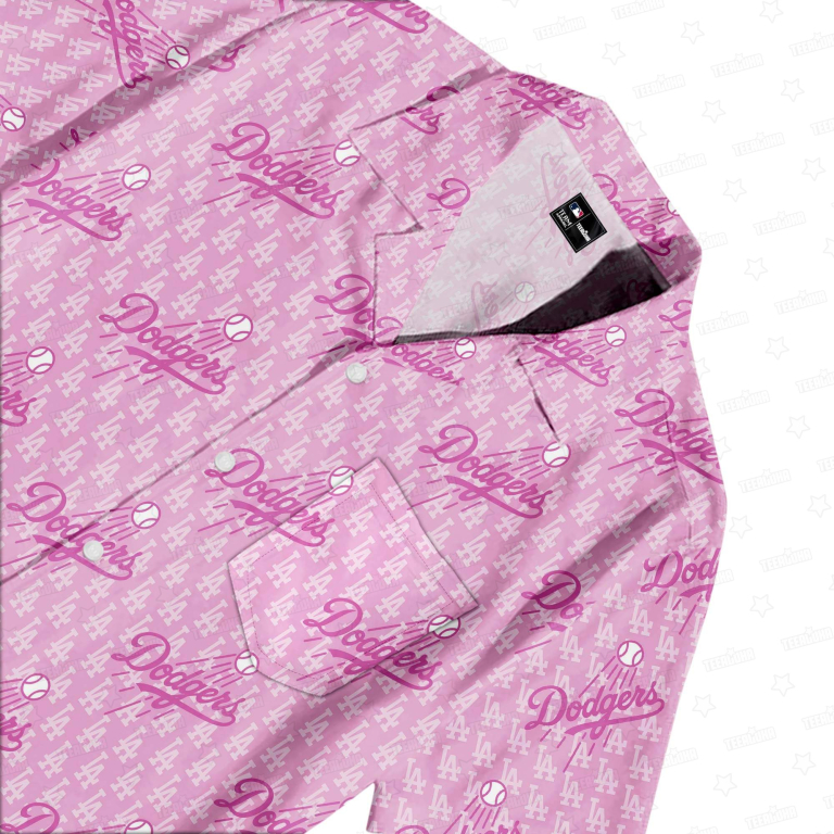 Los Angeles Dodgers Pink Paradise Hawaiian Shirt