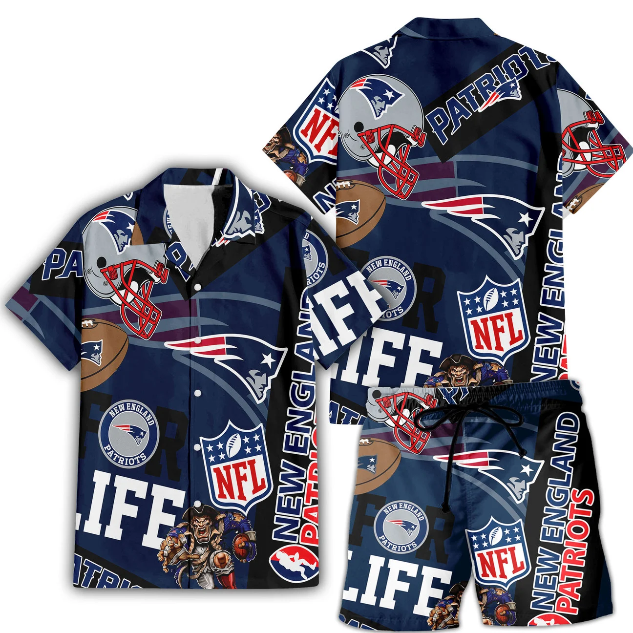 New England Patriots For Life Hawaiian Shirt New England Patriots For Life Hawaiian Shirt