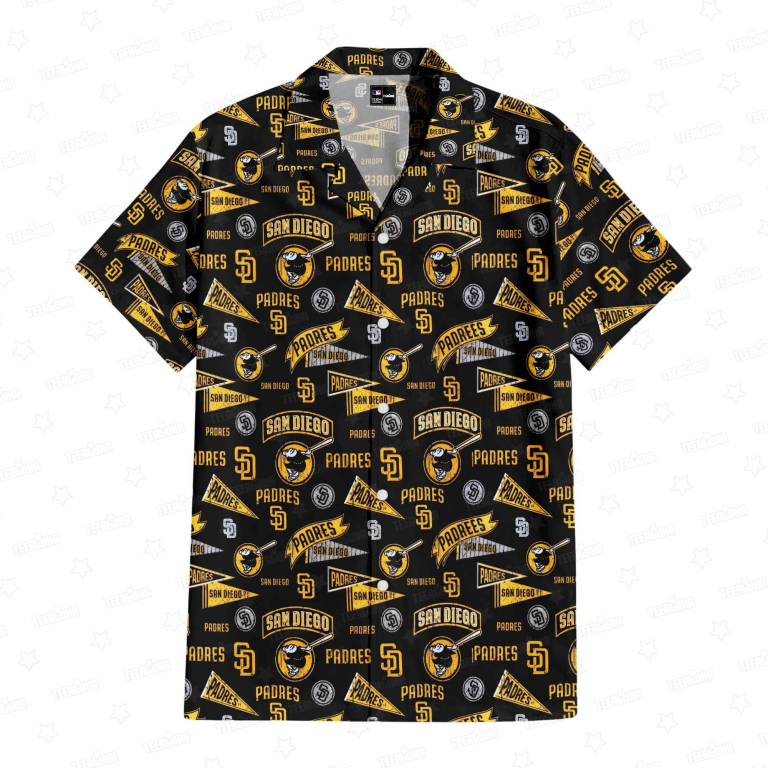 San Diego Padres Vintage Grunge Crest Hawaiian Shirt San Diego Padres Vintage Grunge Crest Hawaiian Shirt
