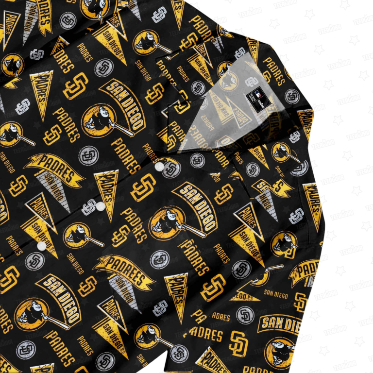 San Diego Padres Vintage Grunge Crest Hawaiian Shirt