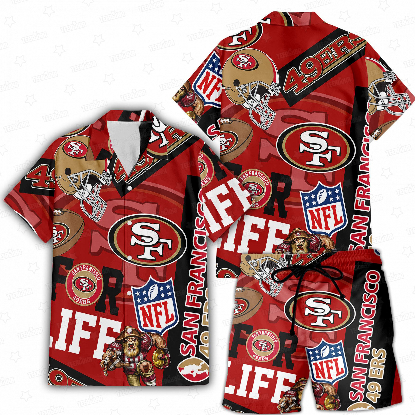 San Francisco 49ers For Life Hawaiian Shirt San Francisco 49ers For Life Hawaiian Shirt