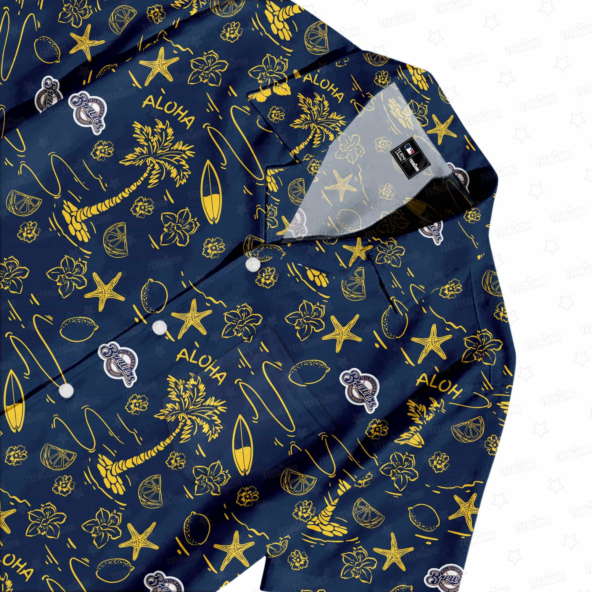 Milwaukee Brewers Aloha Paradise Hawaiian Shirt Milwaukee Brewers Aloha Paradise Hawaiian Shirt